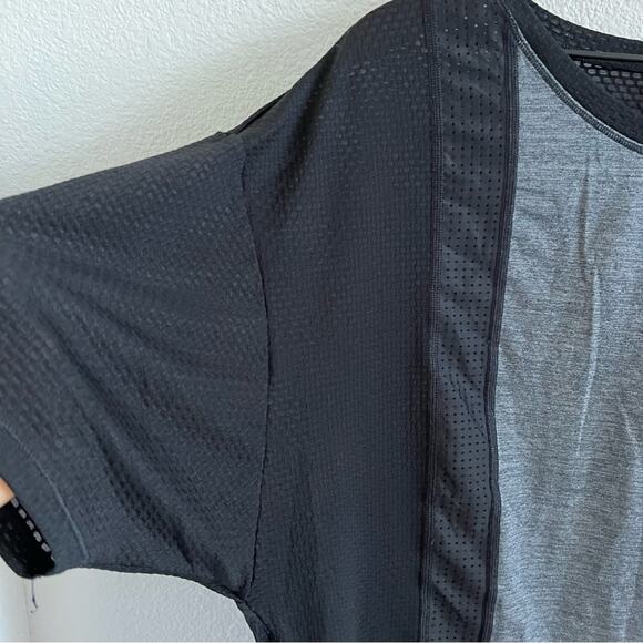 The North Face Black Gray Mixed Media mesh T-shirt Tee Flash Dry Large - Picture 6 of 8